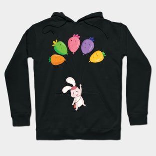 Baby Bunny Holding Balloon Hoodie